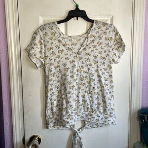 Floral print yellow flowers blouse